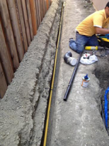 Salinas CA sprinkler repair contractor lays a new irrigation line