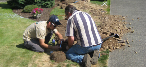 a new sprinkler line being installed in Monterey CA