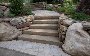 stone steps installed by our team of contractors in Salinas California